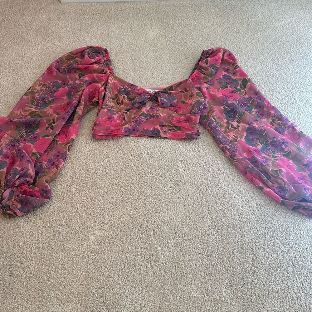 - For Love and Lemons floral crop top